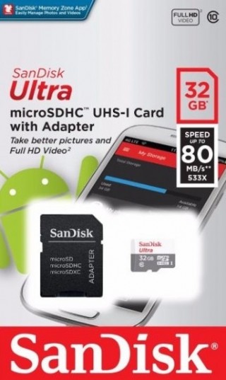 Cartão de memória SanDisk Ultra 32gb